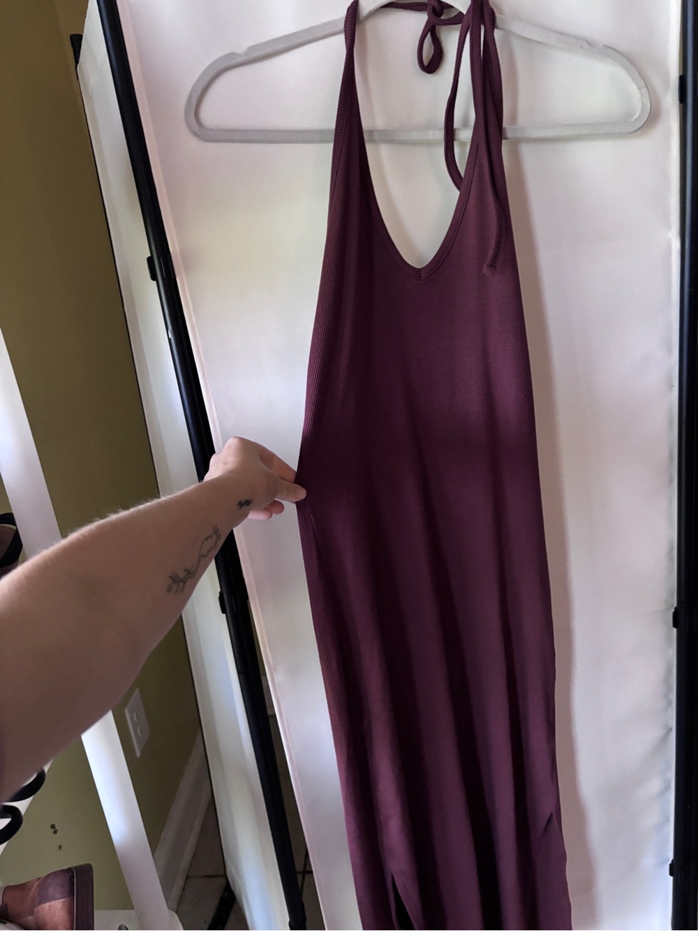 Old Navy Halter Maxi Dress in Plum